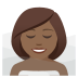 🧖🏾‍♀️ woman in steamy room: medium-dark skin tone display on JoyPixels